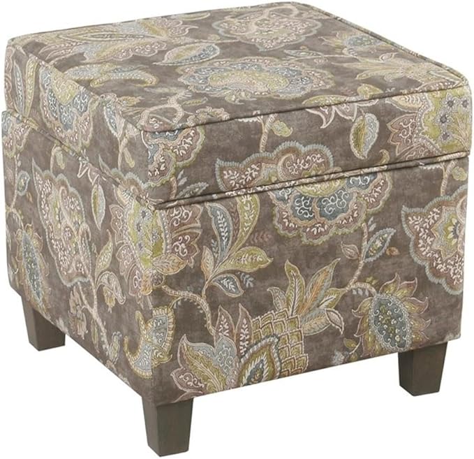 Homepop Home Decor |K7342-A824 | Classic Square Storage Ottoman by HomePop