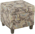 Homepop Home Decor |K7342-A824 | Classic Square Storage Ottoman by HomePop
