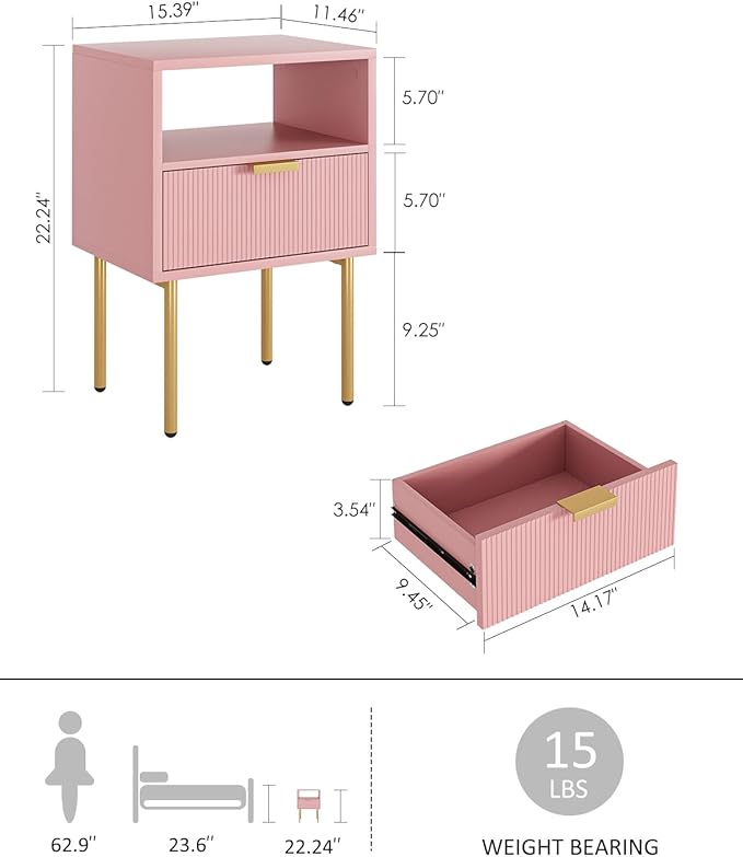 Nightstand, Morden Bedside Table - Image 2