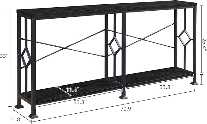 HOMISSUE Long Entryway Console Table, 70.9" Industrial Narrow Sofa Tables - Image 2