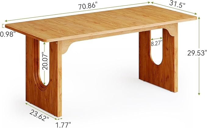 LITTLE TREE 70.8-Inch Home Office Desk, Study Writing Work Desk - Image 3