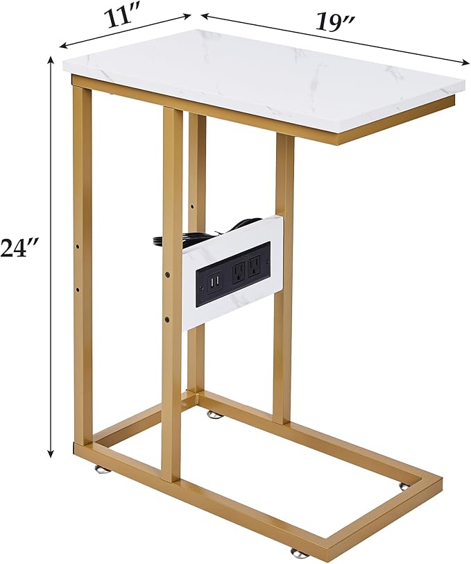 VECELO C Shaped End Side Table - Image 9