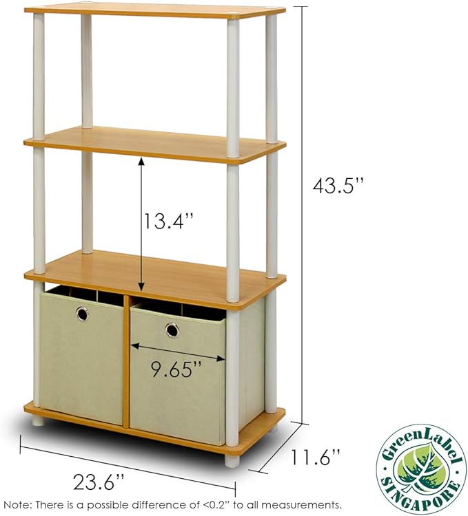 Furinno Go Green 4-Tier Multipurpose Storage Rack Shelving Unit - Image 6