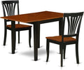 East West Furniture NDAV3-BCH-W 3 Piece Dining Set Contains a Rectangle Dining by EastWestFurniture