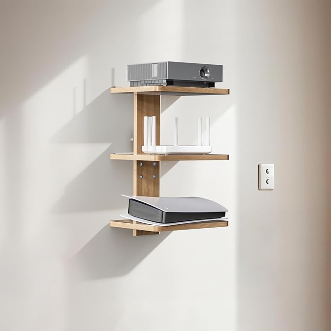 WALI Floating TV Shelves for Wall, Projector Shelf Holds Up to 22lbs, Wooden - Image 9