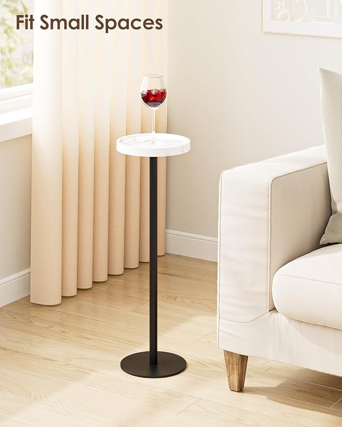 Drink Table, Small Pedestal Side Table, Round Cocktail Table, Circle Accent End - Image 5