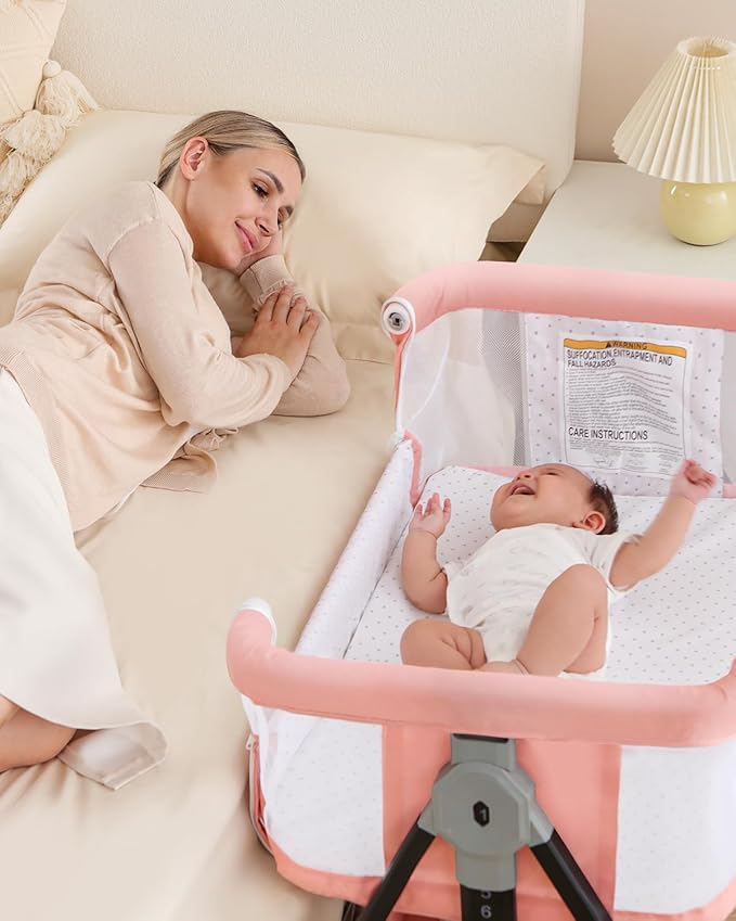 Bedside Bassinet for Baby, 3 in 1 Breathable Mesh Baby Bassinet, 6 Height - Image 7