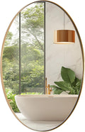ANDY STAR Gold Oval Mirrors for Bathroom, 20x28 Inch Brushed Gold Stainless by ANDYSTAR