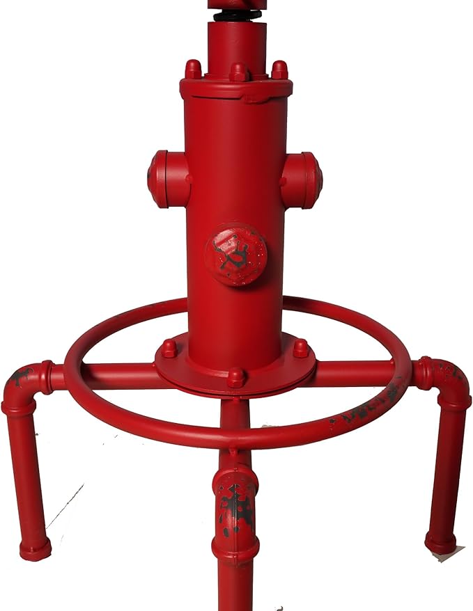 Topower Aged Antique Vintage Industrial Barstool Solid Wood Water Pipe Fire - Image 7