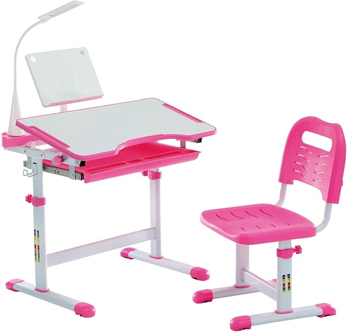 Diroan Kids Functional Desk and Chair Set, Ergonomic Height Adjustable Children by Diroan