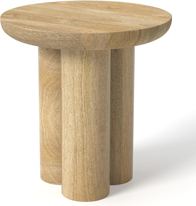 Relso Gaia Round End Table for Living Room and Farmhouse | Solid Mango Wood for - Image 3