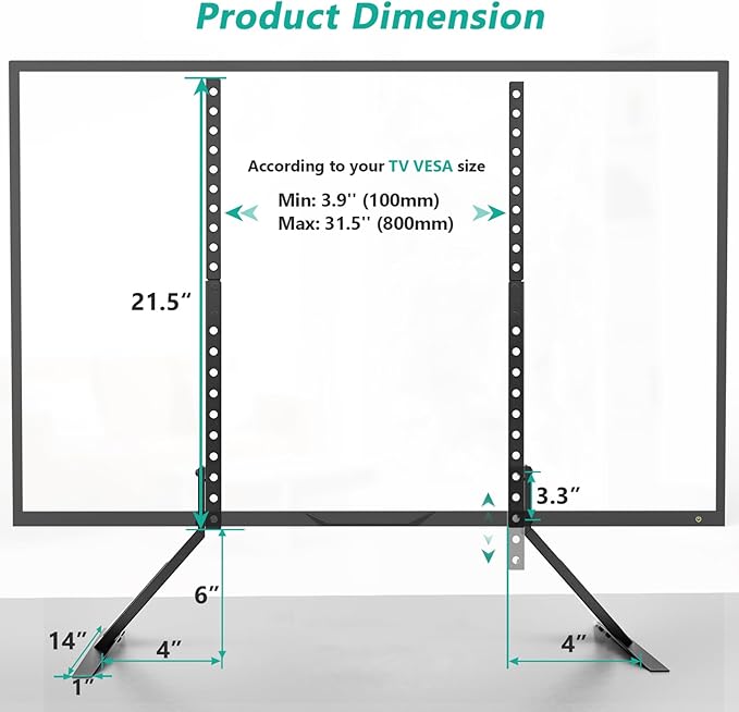 WALI Universal TV Stand 55 inch TV, TV Stand Mount - Image 6