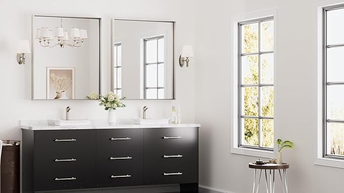 Keonjinn 30 x 36 in Brushed Nickel Bathroom Mirror - Image 2