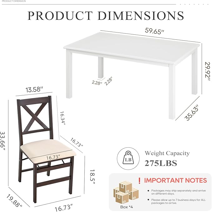 COLAMY 60 Inch Rectangular Kitchen Dining Table - Image 6