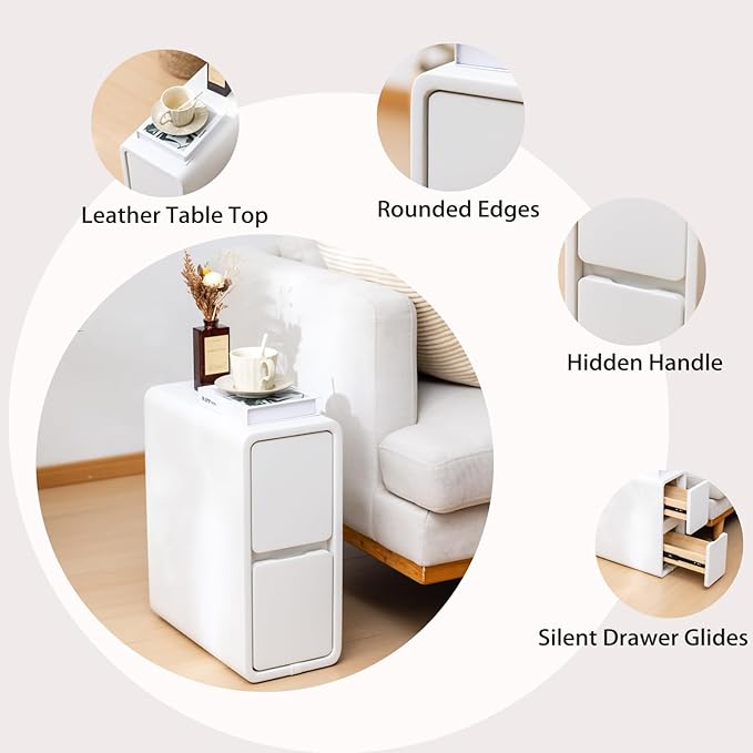 Narrow Nightstand, Solid Wood Night Stand, Slim Nightstands - Image 4