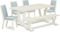 East West Furniture V027LA015-6 6 Piece Dining Room Set Contains a Rectangle by EastWestFurniture