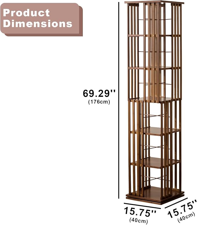 6 Tier Book Shelf, Modern Bookshelves Organizer - Image 3
