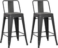 AC Pacific Modern 24” Metal Barstool Set of 2 – Country Rustic Style by ACPacific