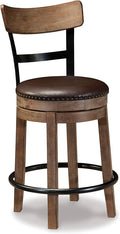 Signature Design by Ashley Pinnadel 24.25" Modern Farmhouse Swivel Counter by SignatureDesignbyAshley
