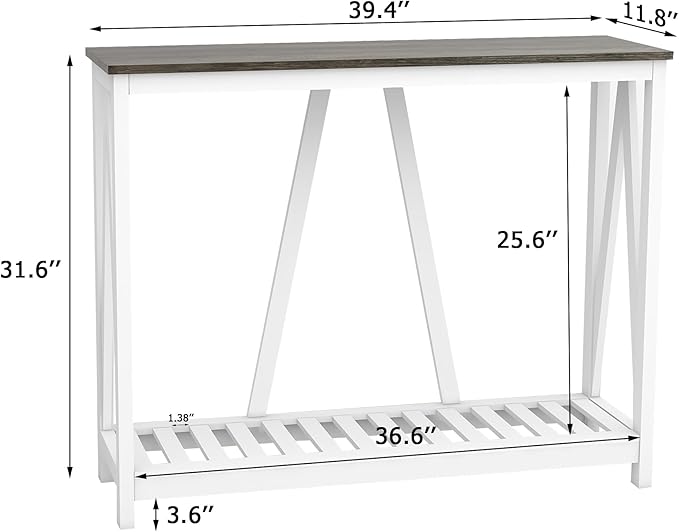 Farmhouse Console Table for Entryway, 39.3 Inch Sofa Table - Image 2