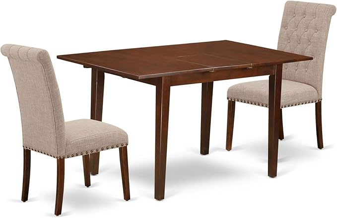 East West Furniture NOBR3-MAH-04 3 Piece Dining Room Table Set Contains a by EastWestFurniture