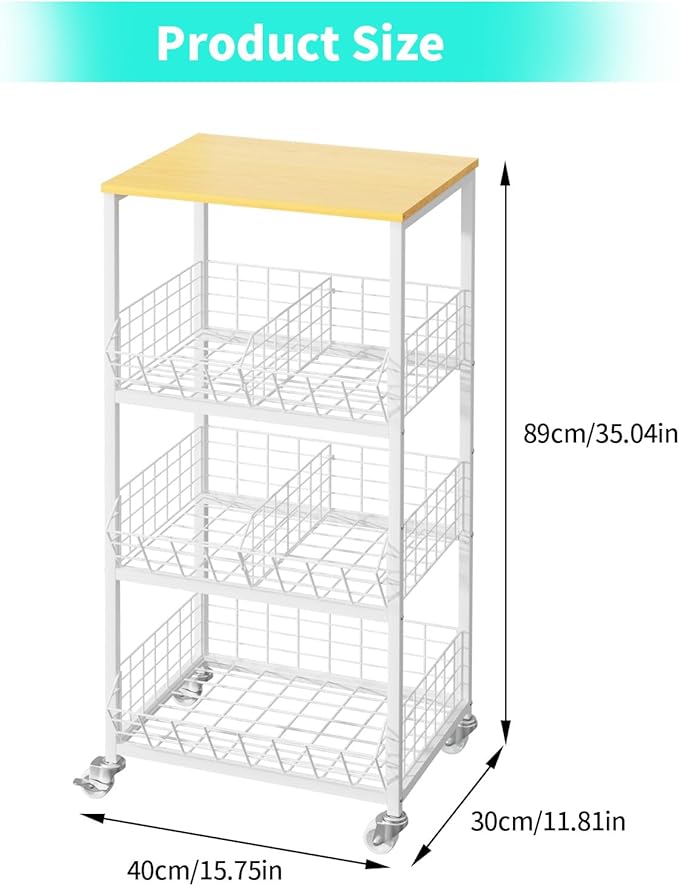 HapiRm Kitchen Fruit Vegetable Cart - Image 7