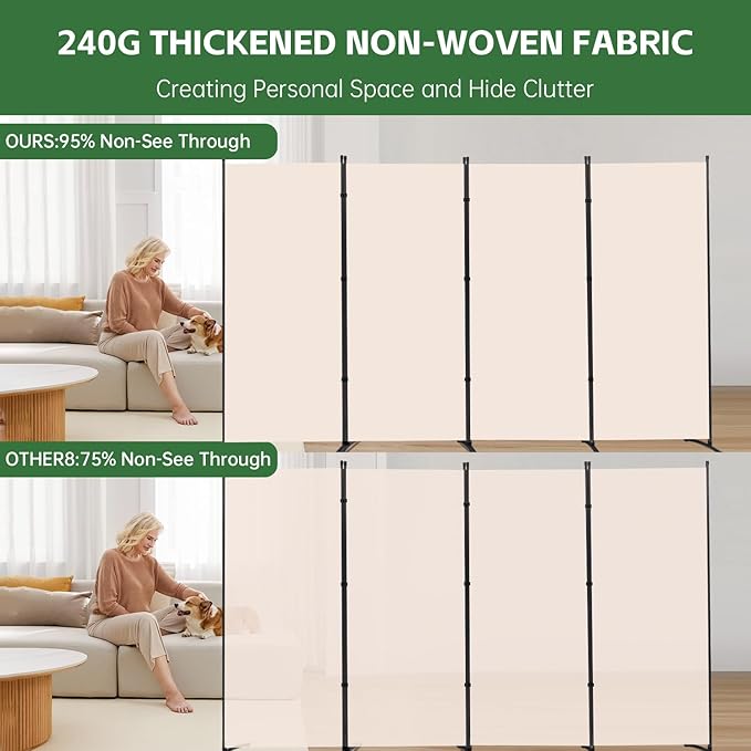 YASRKML Room Divider Folding Privacy Screens, Portable Room Divider Panel 4 - Image 4