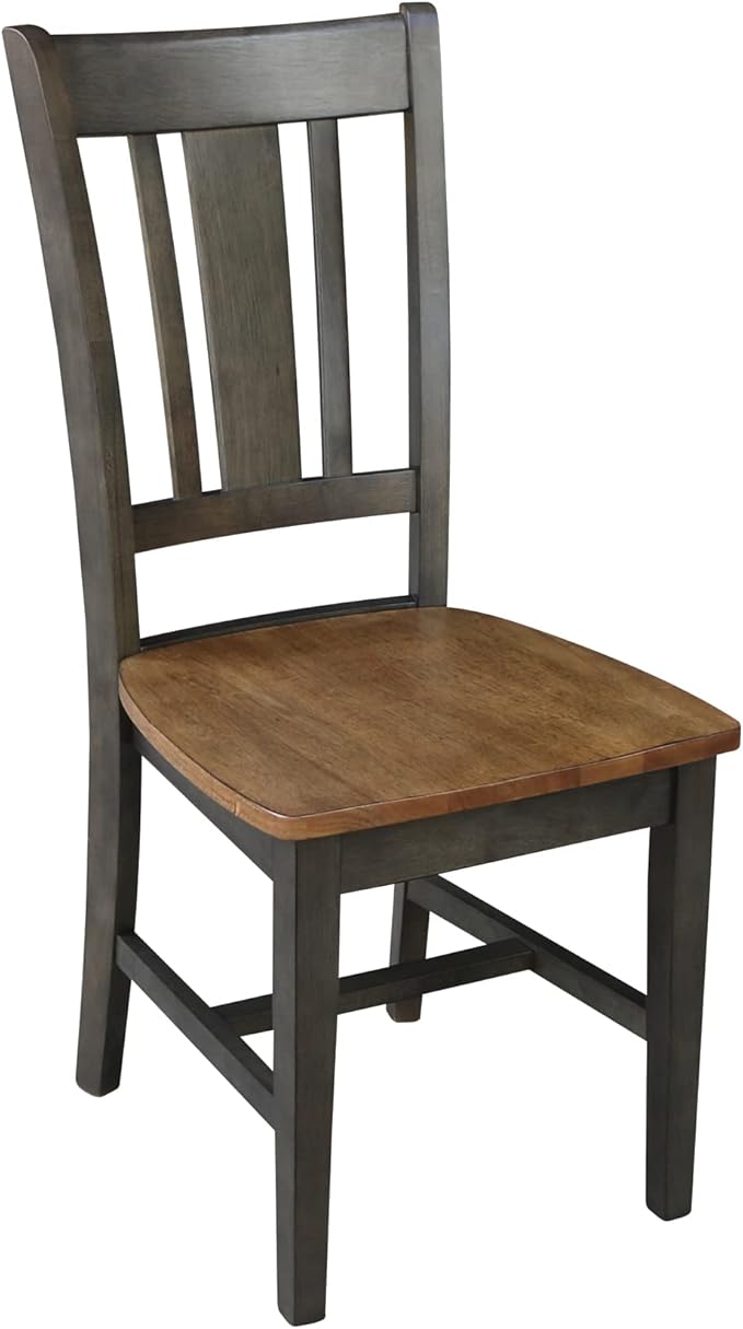 International Concepts San Remo Splatback Dining Chair, Hickory/Washed Coal - Image 8