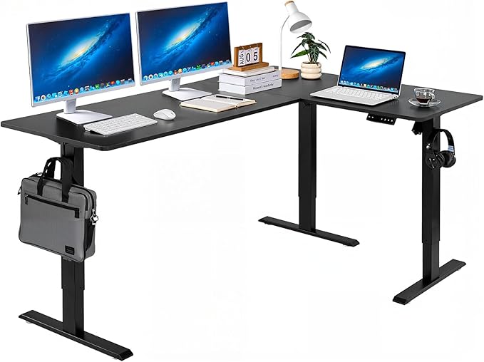 VEVOR L Shaped Standing Desk 71 x 47 inch, 3 Memory Height Adjustable, Electric by VEVOR