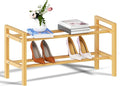 Haddockway Bamboo Shoe Rack for Closet, Free Standing Shoe Organizer by Haddockway