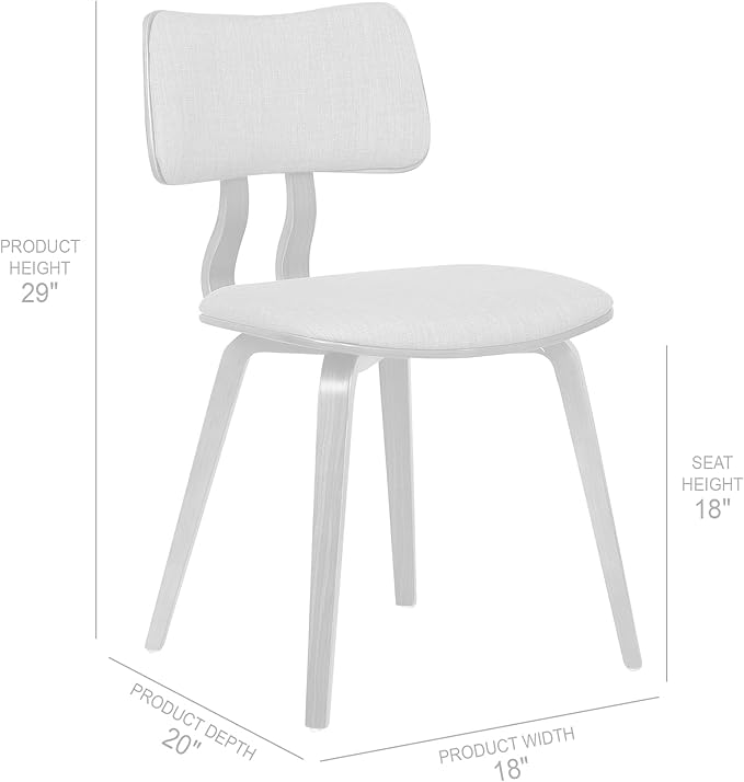 Armen Living Jaguar Mid-Century Dining Chair in Walnut Wood and Green Fabric - Image 2