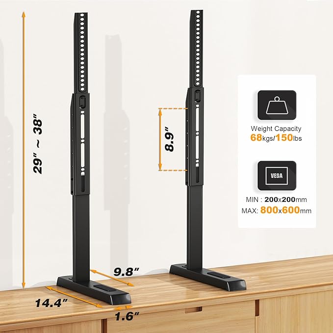 5Rcom Universal TV Stand, Large TV Legs - Image 4