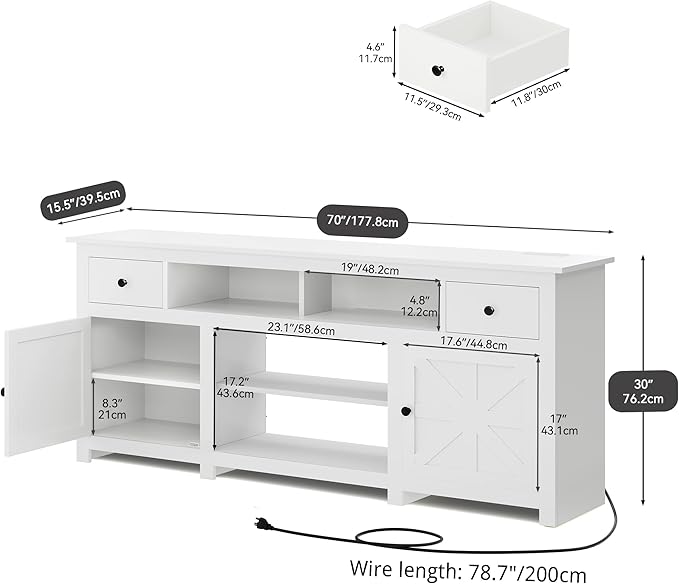 YITAHOME TV Stand for 75/80 Inch TV, Entertainment Center, TV Cabinet - Image 5