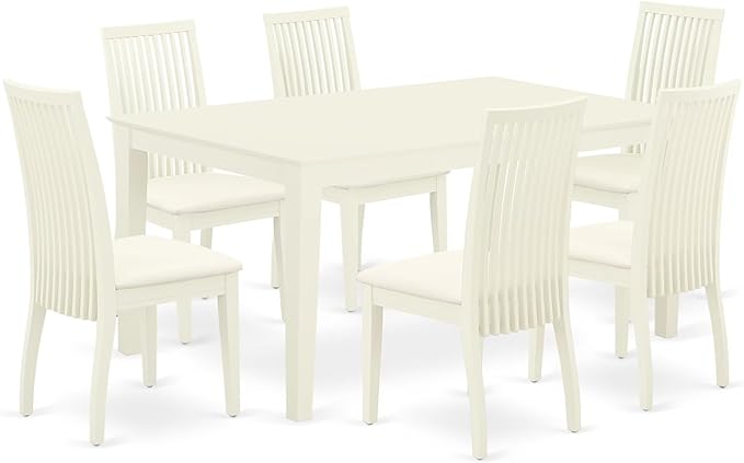 East West Furniture CAIP7-LWH-C 7 Piece Kitchen Table & Chairs Set Consist of a by EastWestFurniture