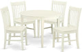 East West Furniture BONO5-LWH-W 5 Piece Dining Set Includes a Round Dinner by EastWestFurniture