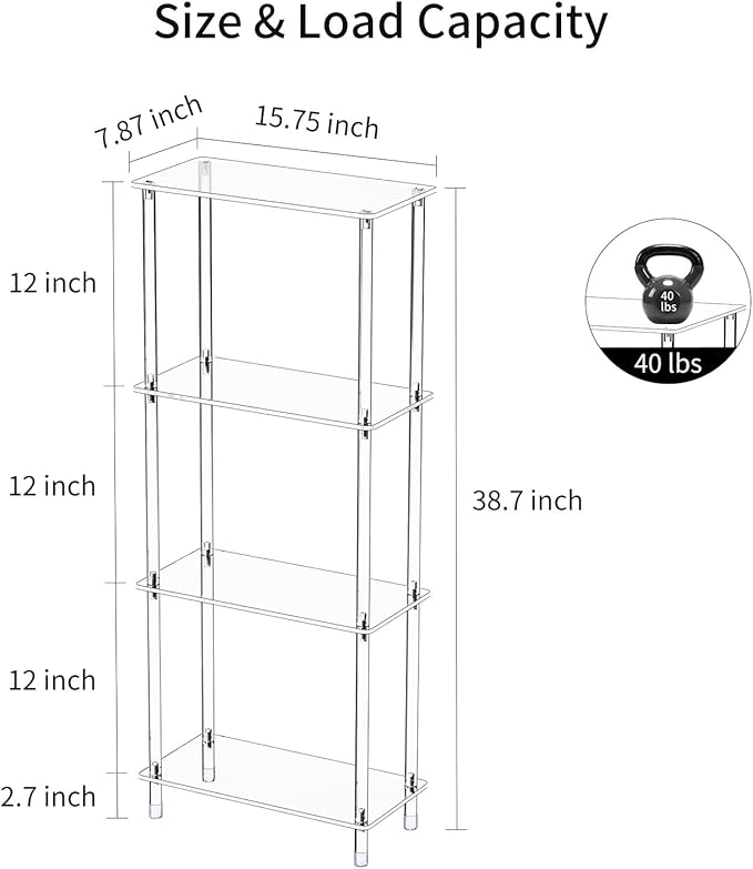 Clear Acrylic Narrow Side Table - Image 3