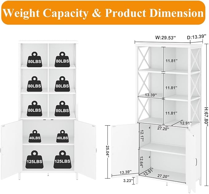 FATORRI Tall Bookshelf and Bookcase, Industrial Bookshelf - Image 2