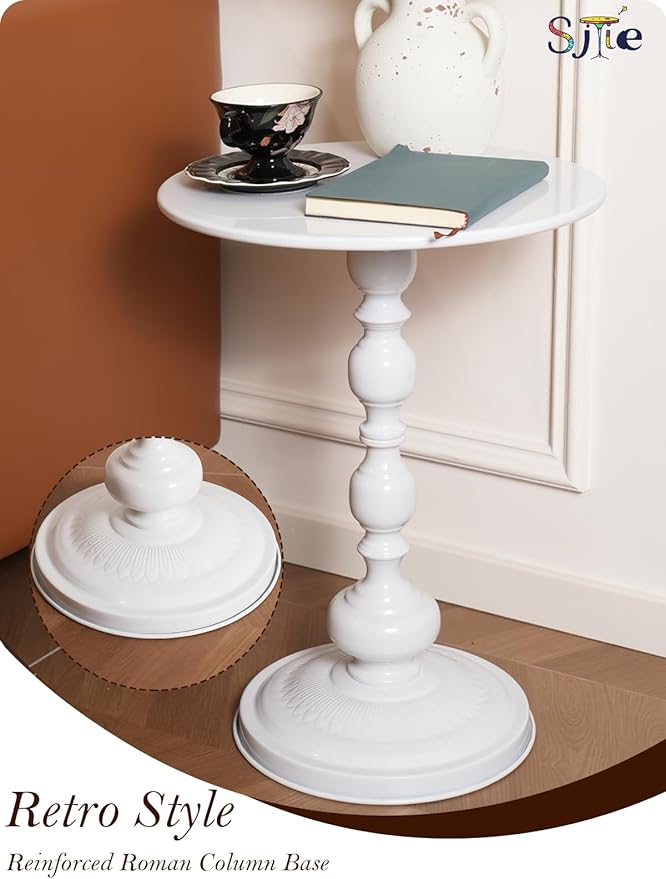 Side Table - 13.8" Round Small Accent Table - Elegant Matte-Finished End Tables - Image 4