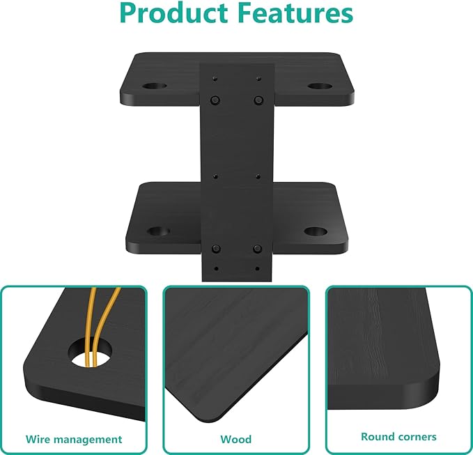 WALI Projector Mount Floating TV Shelf, Holds Up to 22lbs, Wooden Wall Mounted - Image 4