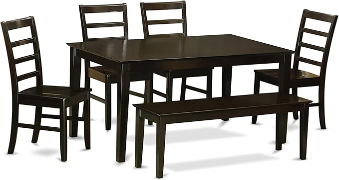 East West Furniture CAPF6-CAP-W 6 Piece Dining Table Set Contains a Rectangle by EastWestFurniture
