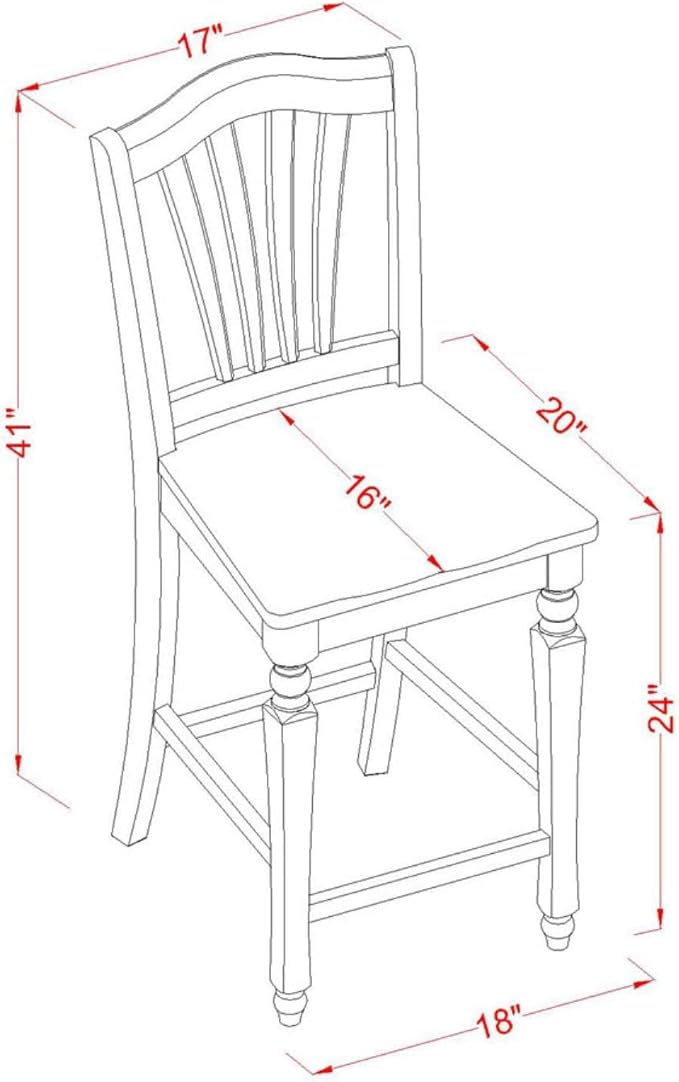 East West Furniture TRCH5-BLK-W 5 Piece Counter Height Pub Set Includes a Round - Image 5