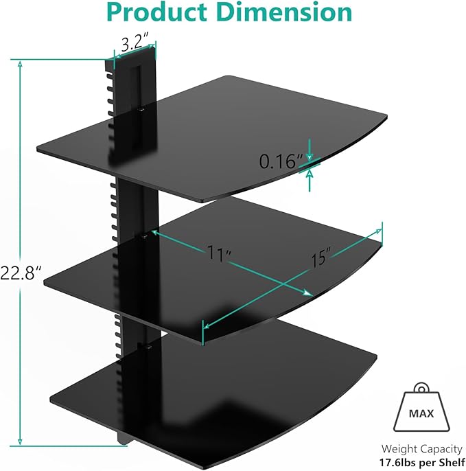 WALI Floating Entertainment Center Shelves, Holds Up to 17.6lbs, TV Shelf - Image 3
