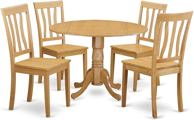 East West Furniture DLAN5-OAK-W 5 Piece Kitchen Table Set by EastWestFurniture