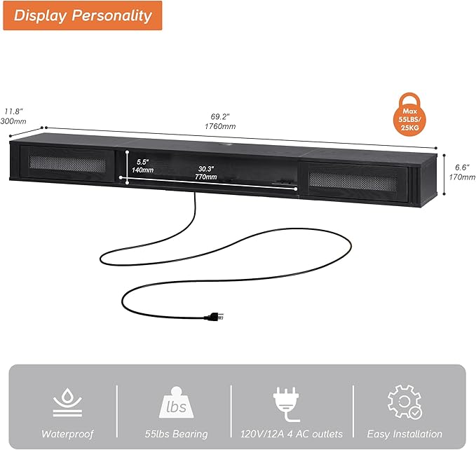 WAMPAT Floating TV Stand Shelf - Image 3