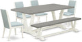 East West Furniture V097LA015-6 6 Piece Dining Table Set Contains a Rectangle by EastWestFurniture