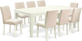 East West Furniture LGAB9-LWH-02 9 Piece Dining Table Set Includes a Rectangle by EastWestFurniture