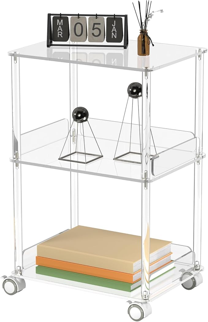 AQUIVER Acrylic Rolling Side Table by AQUIVER