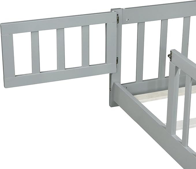 Bellemave Twin Floor Bed with Slats and Safety Guardrails, Kids Montessori - Image 5