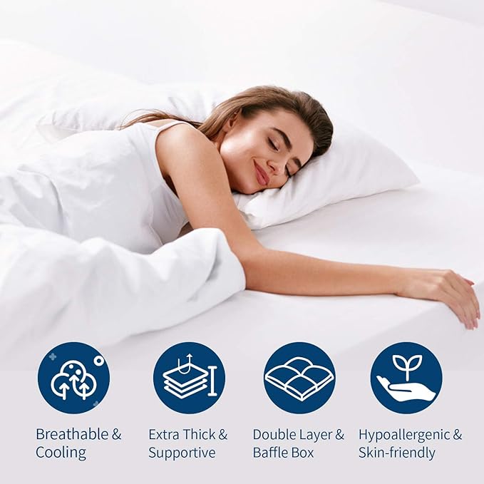 ELEMUSE Twin XL Size Fusion Goose Down Featherbed Mattress Topper - Image 7