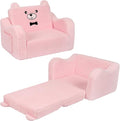 Kids Chairs for Toddler, 2-in-1 Toddler Soft Sherpa Couch Fold Out, Convertible by MOMCAYWEX